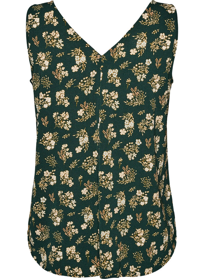 M&ouml;nstrad topp med v-ringning, Gr&ouml;n, Packshot image number 1