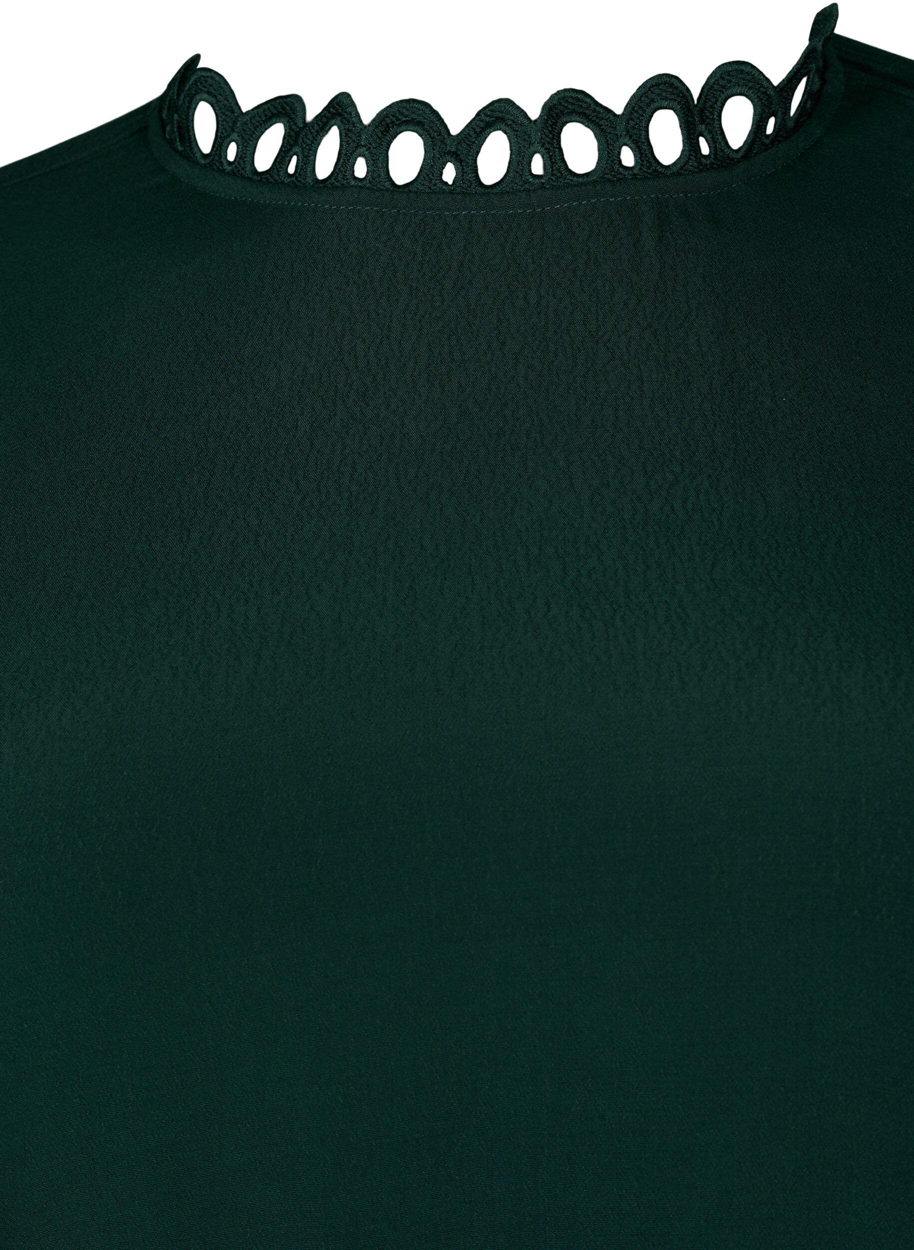 Zizzi Kl&auml;nning i viskos med crochet &auml;rmar, Scarab, Packshot image number 2