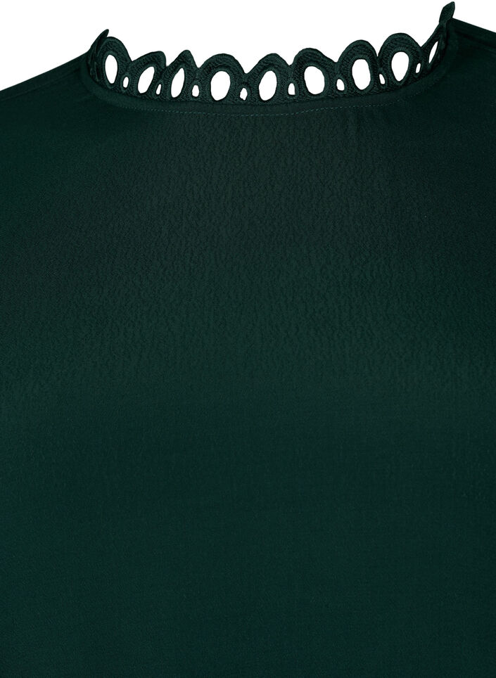 Klänning i viskos med crochet ärmar, Scarab, Packshot image number 2