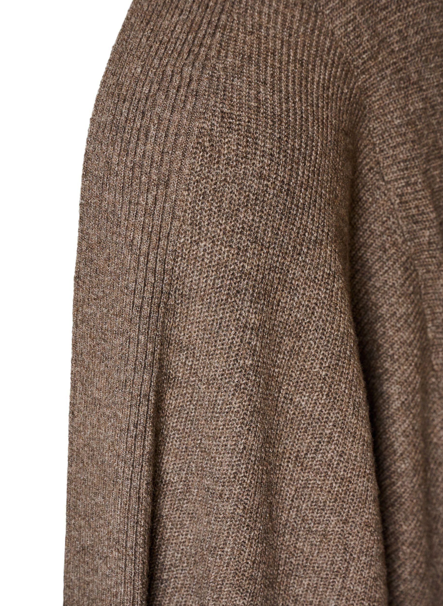 ZizziCardigan &ouml;ppen framtill med vida &auml;rmar, Brun, Packshot image number 2