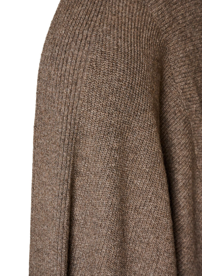 Cardigan &ouml;ppen framtill med vida &auml;rmar, Brun, Packshot image number 2