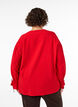 Blus i viskos med knytband och volangdetaljer, R&ouml;d, Model image number 2