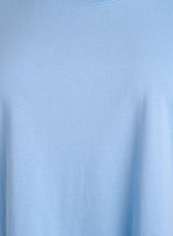 Kort&auml;rmad t-shirt i bomullsblandning, Bl&aring;, Packshot image number 2