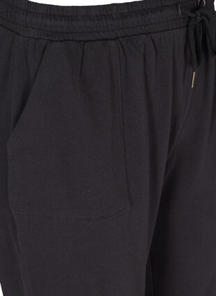 Sweatpants i bomull med fickor, Black, Packshot image number 3