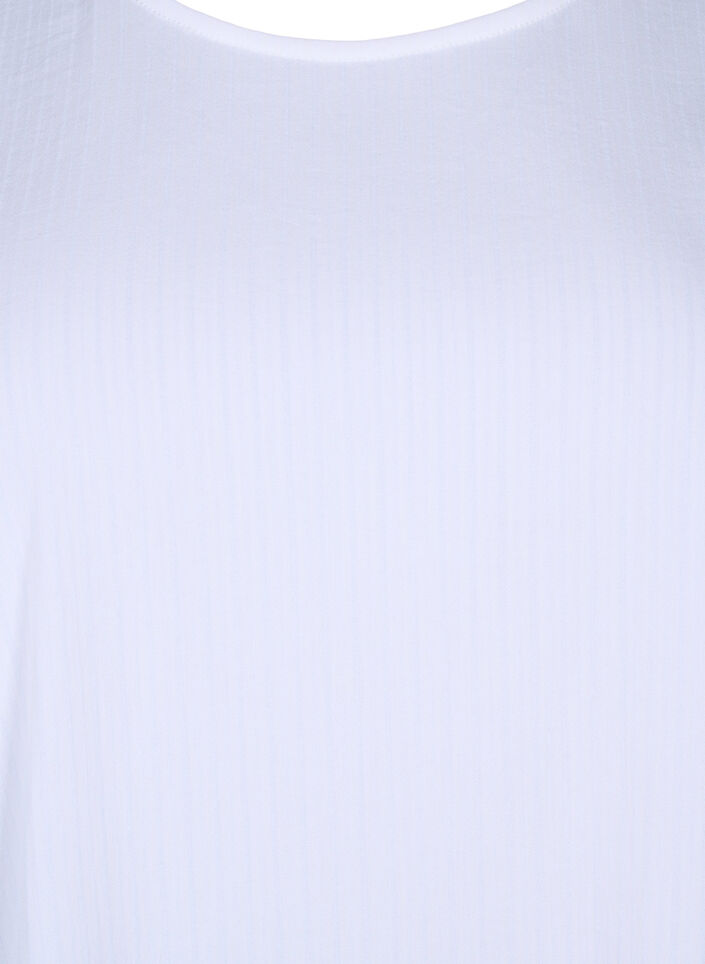 Kortärmad viskosblus med knytband, Bright White, Packshot image number 2