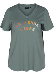 T-shirt med tryck, Balsam Green FEMME