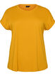 Kort&auml;rmad t-shirt i bomullsmix, Gul, Packshot image number 0