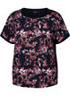 Löst sittande t-shirt med blommigt tryck, Black Purple Fl. AOP, Packshot image number 0