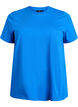 Enkel t-shirt i bomull med rund halsringning, Bl&aring;, Packshot image number 0