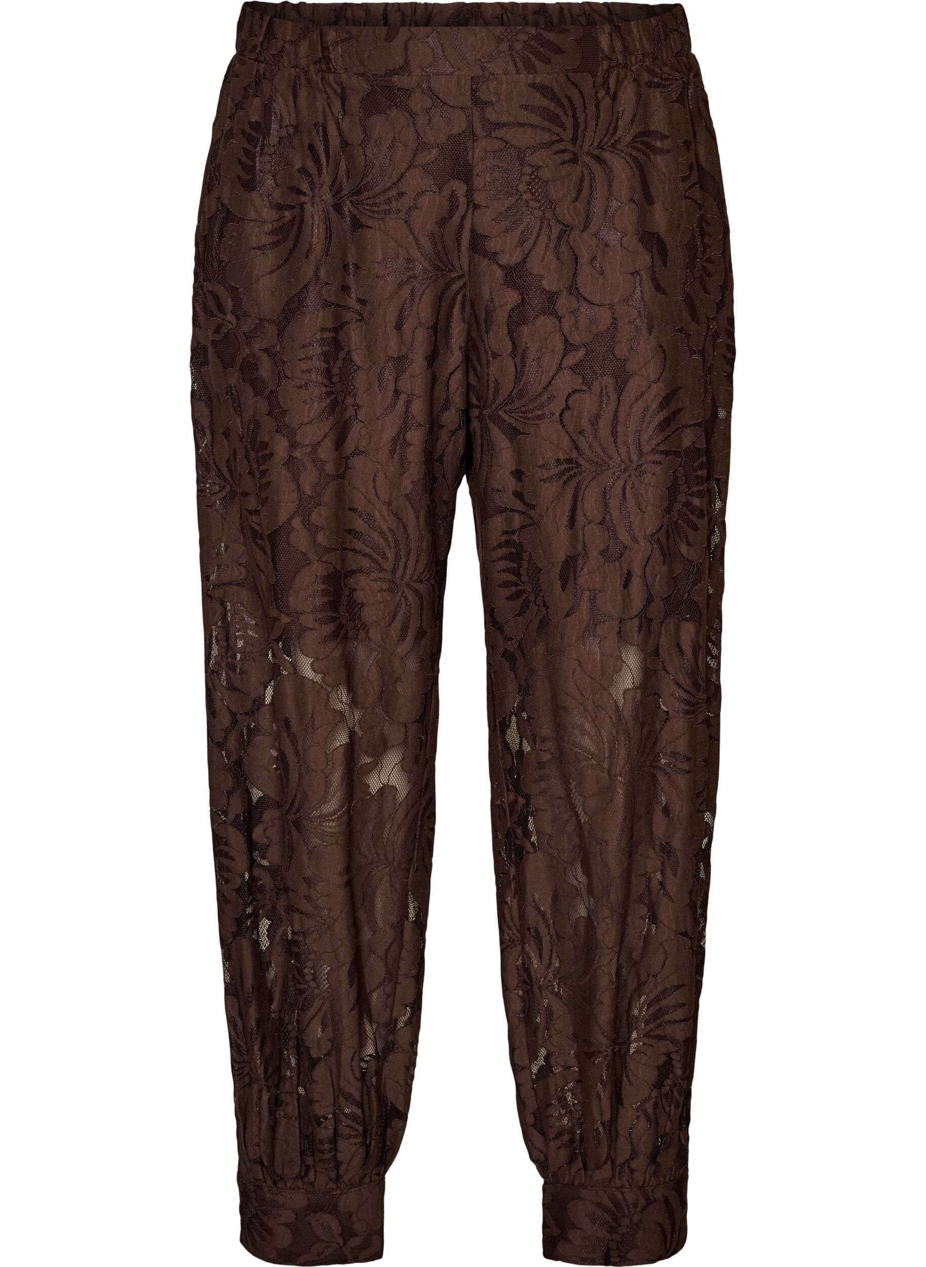 ZizziBallongbyxor i spets med innershorts, Brun, Packshot image number 0
