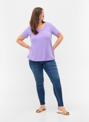 Enfärgad t-shirt i bomull, Paisley Purple, Model image number 2
