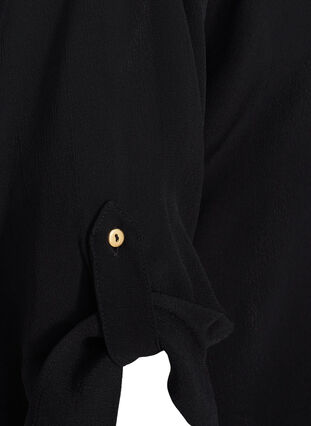 Viskosskjorta med 3/4 ärmar, Black, Packshot image number 3
