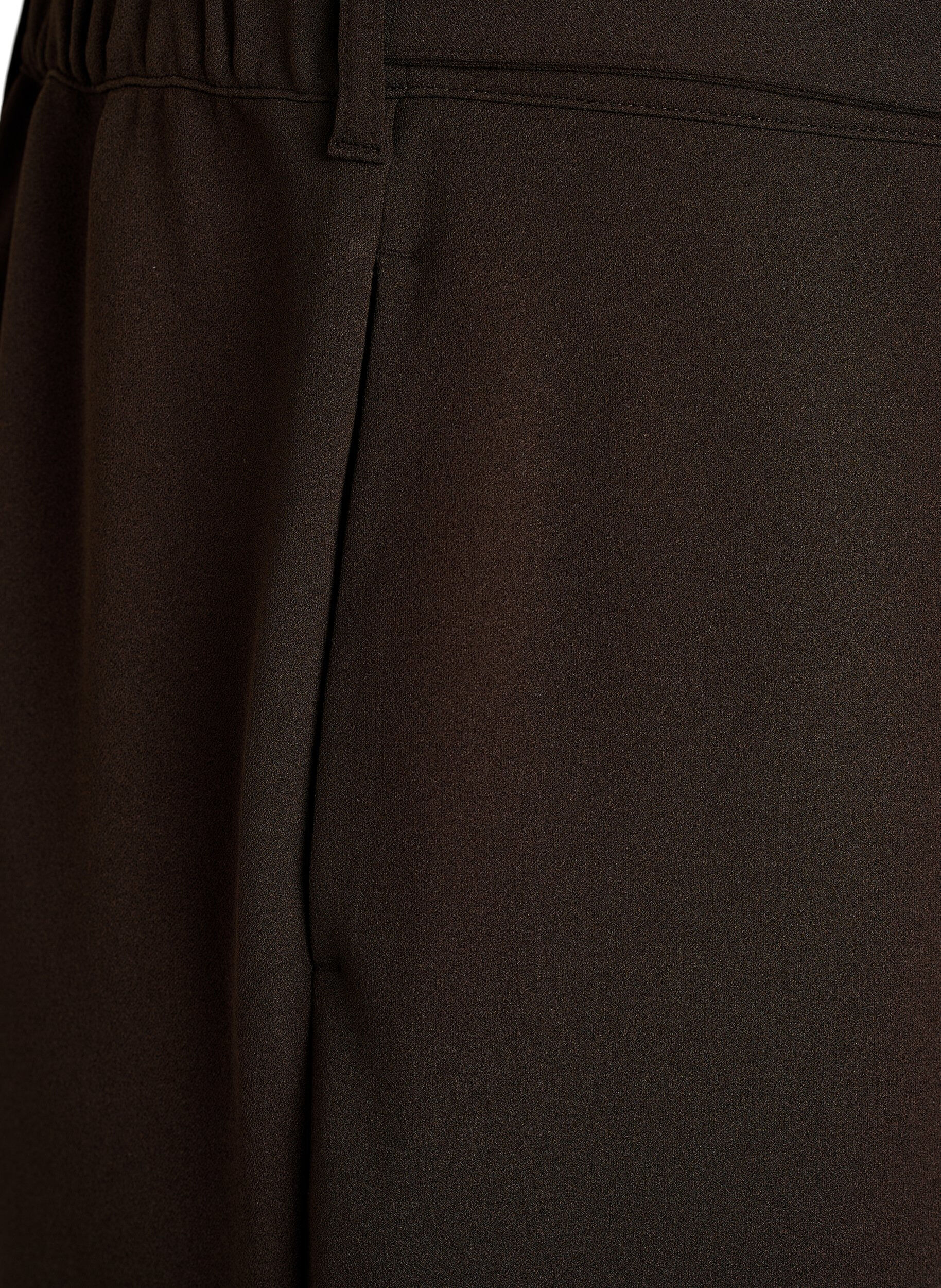 Zizzi Byxor med h&ouml;g midja och b&auml;ltesdetalj med guldsp&auml;nne, Brun, Packshot image number 3