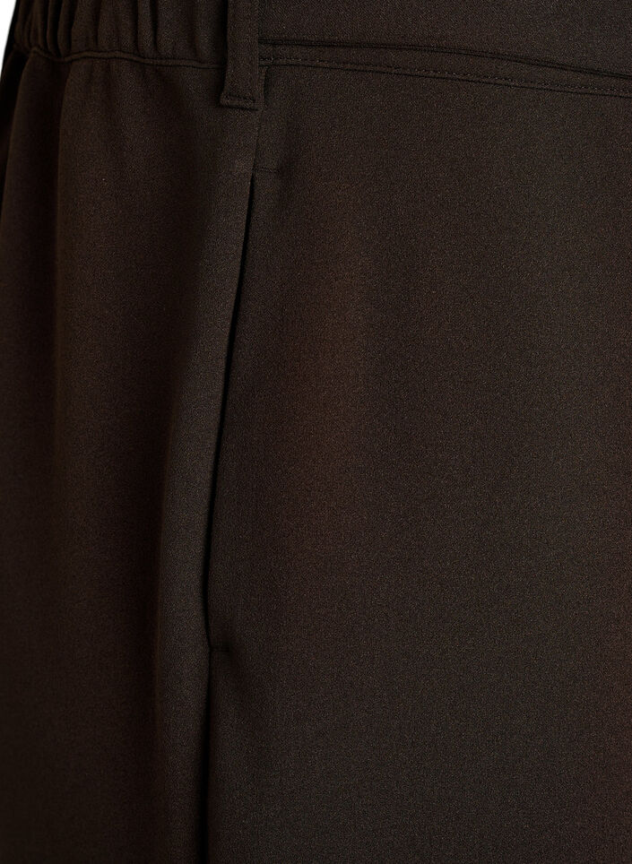 Byxor med h&ouml;g midja och b&auml;ltesdetalj med guldsp&auml;nne, Brun, Packshot image number 3