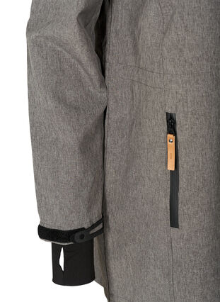 Softshelljacka med huva och fickor, Medium Grey Melange, Packshot image number 3