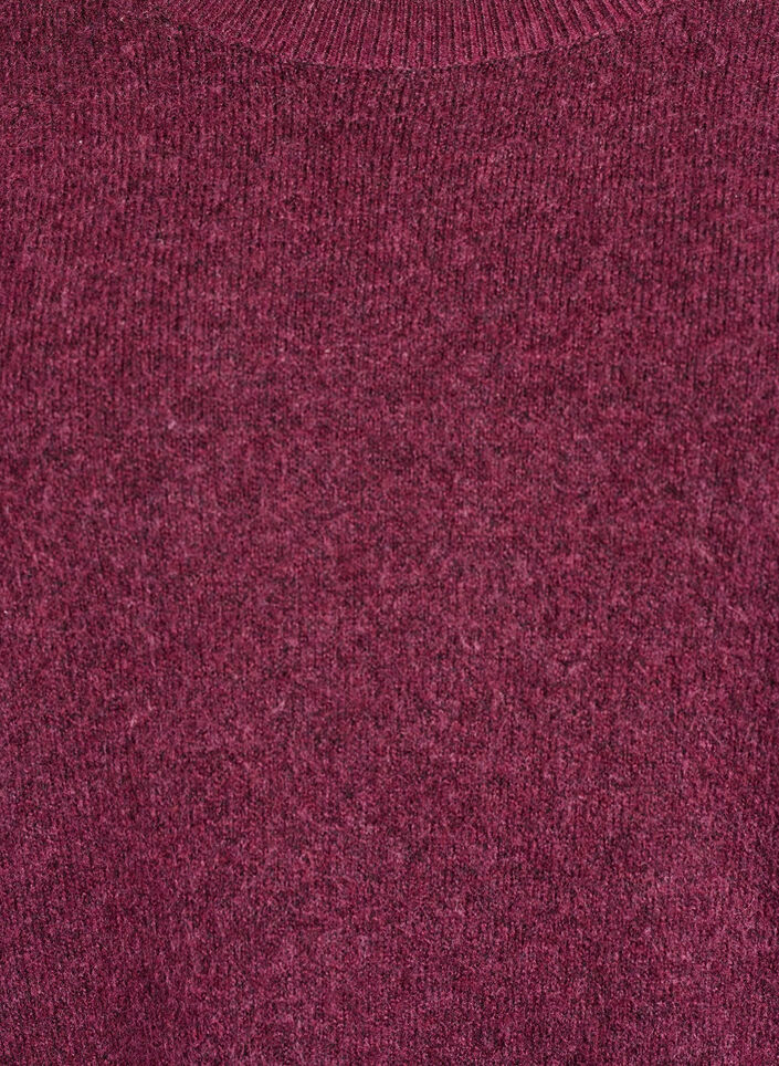 L&ouml;st stickad tr&ouml;ja med framtr&auml;dande s&ouml;mmar, M&ouml;rk Bordeaux, Packshot image number 2