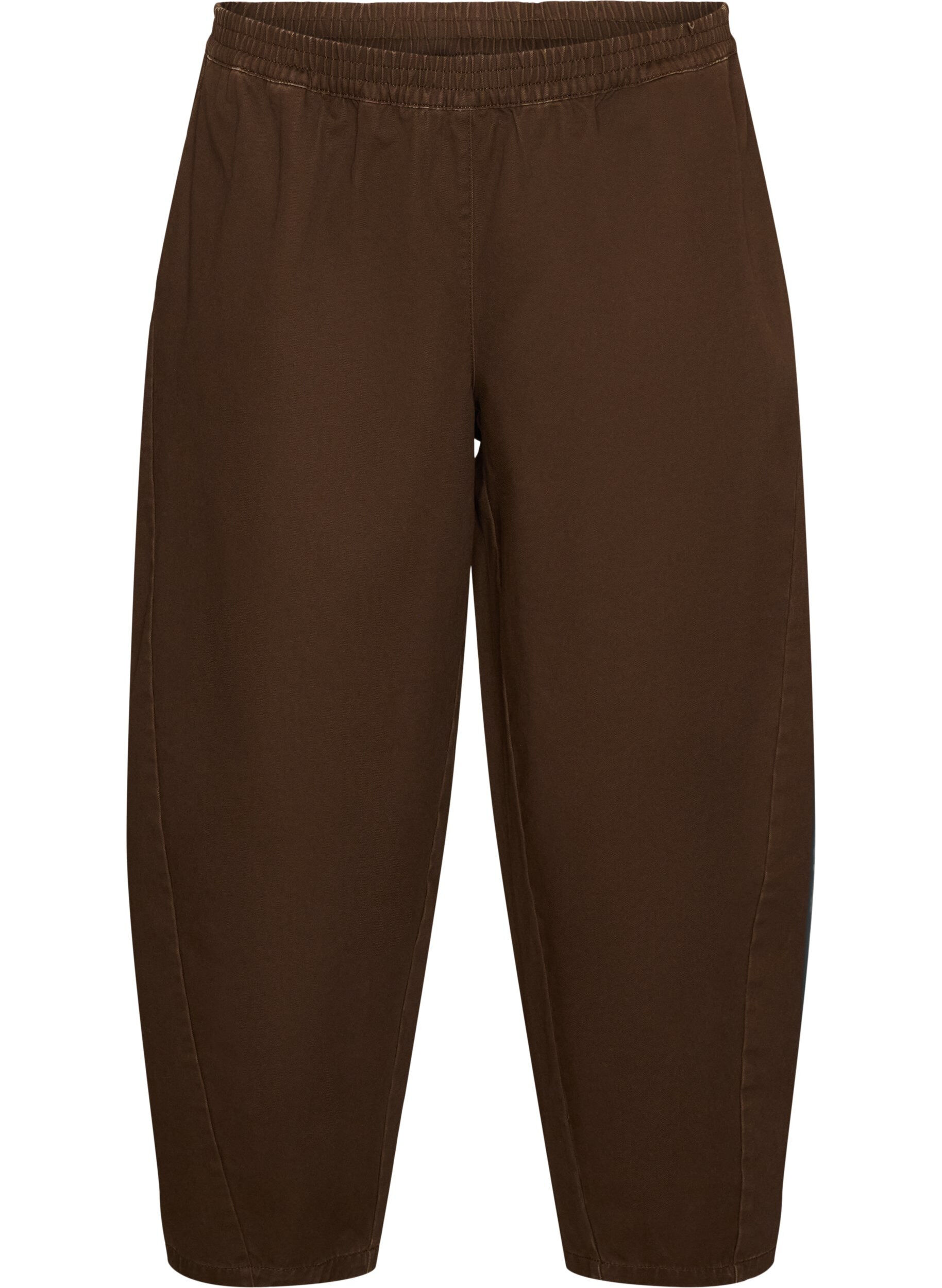 Barrel-jeans med h&ouml;g midja och res&aring;r i midjan