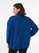 Sweatshirt med h&ouml;g krage och sportigt motiv framtill, Bl&aring;, Model image number 2