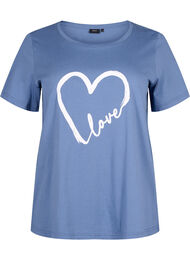 T-shirt i bomull med rund halsringning och tryck, Moonlight W.Heart L.