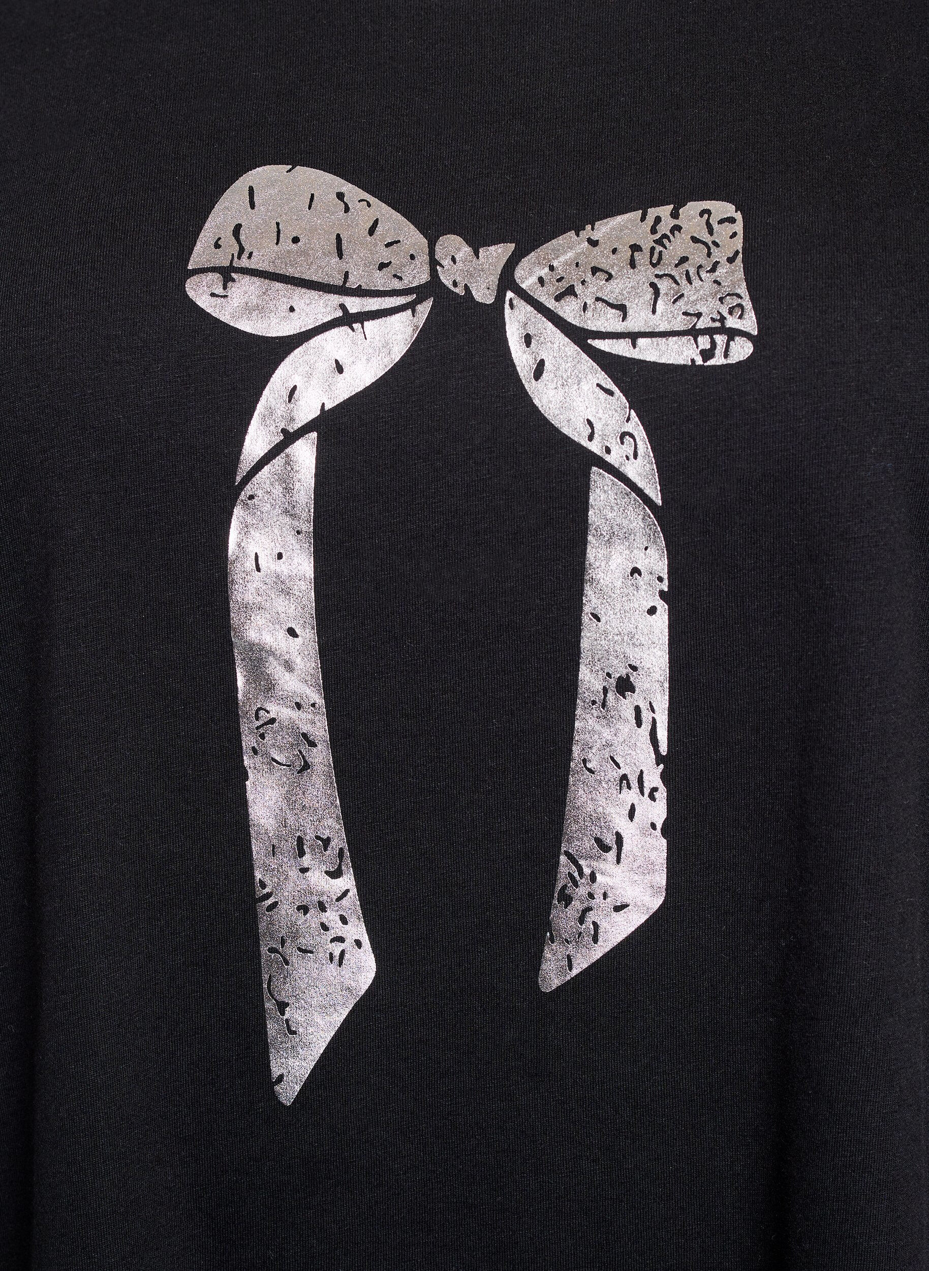 ZizziT-shirt med tryck, Svart, Packshot image number 2