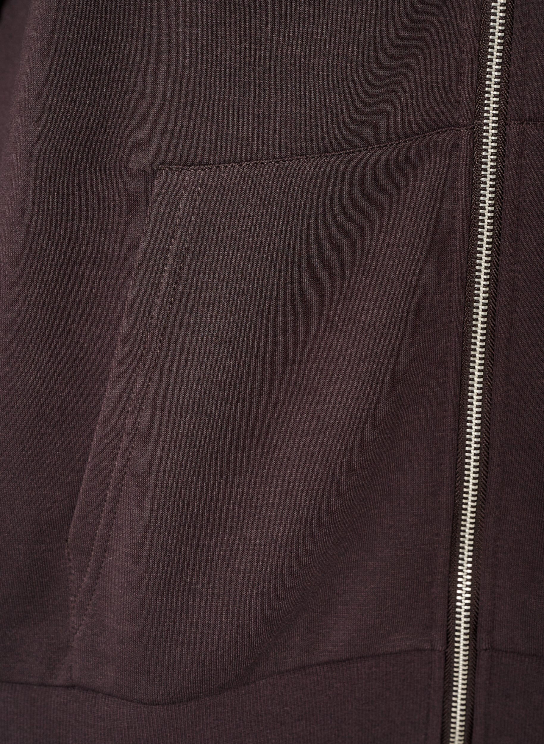 ZizziHuvtr&ouml;ja med dragkedja och fickor, Brun, Packshot image number 3