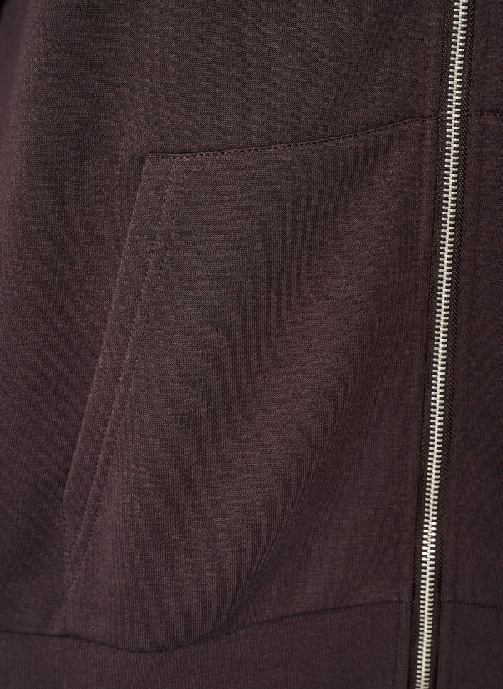 Huvtr&ouml;ja med dragkedja och fickor, Brun, Packshot image number 3