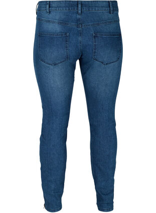 Extra slim Sanna jeans med dragkedjor, Blue denim, Packshot image number 1