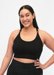 Seamless sport-bh i ribbat material, Black, Model image number 0