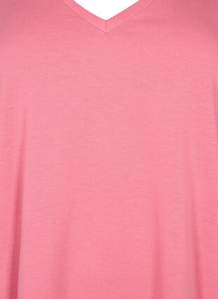 Kortärmad t-shirt med v-hals, Bubblegum Pink, Packshot image number 2