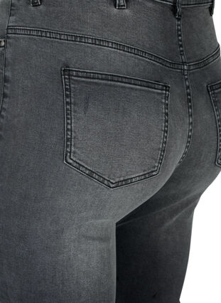Kroppsnära jeans med slitdetaljer, Grey Denim, Packshot image number 3