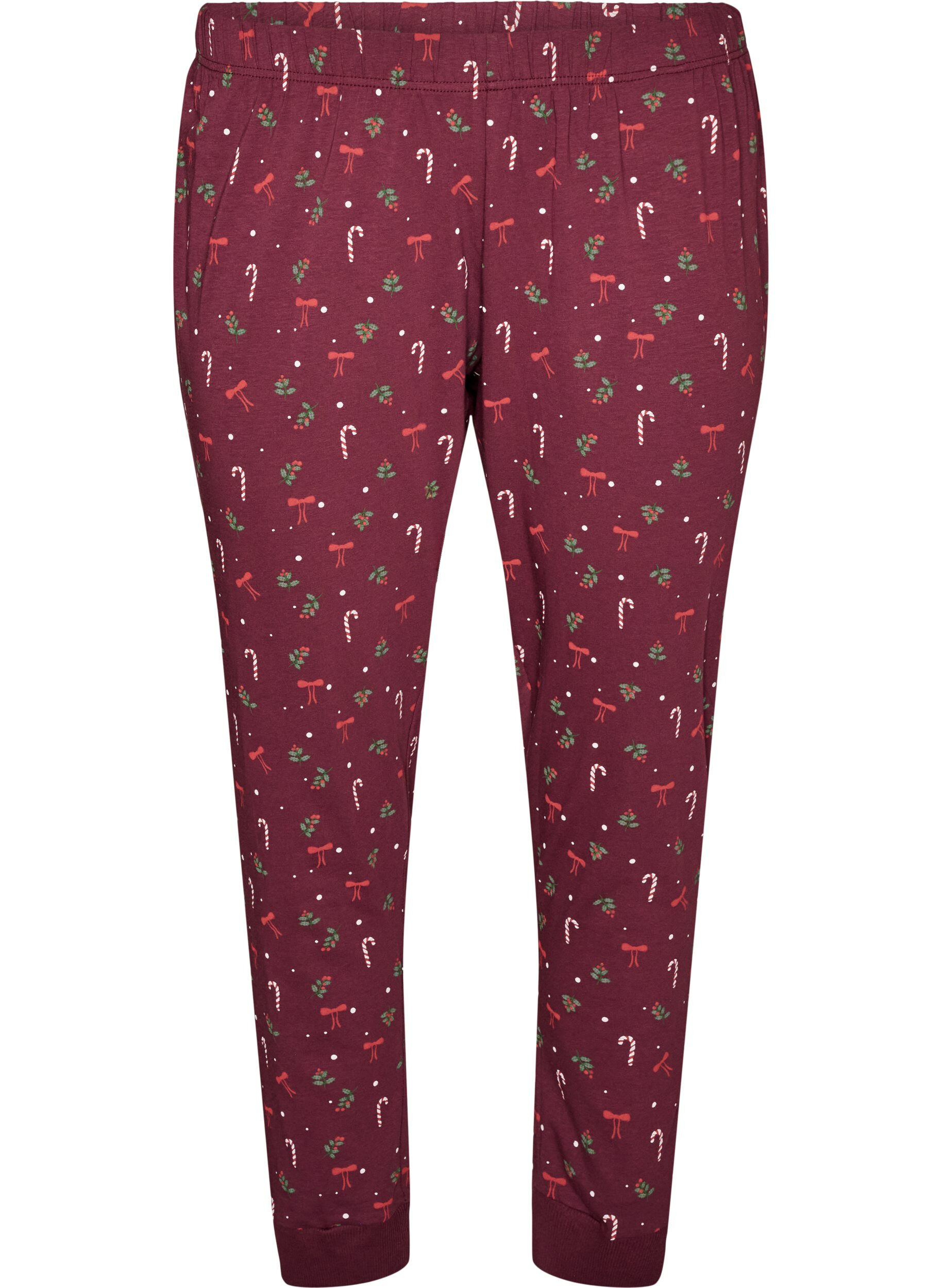 ZizziM&ouml;nstrade pyjamasbyxor, M&ouml;rk Bordeaux, Packshot image number 0