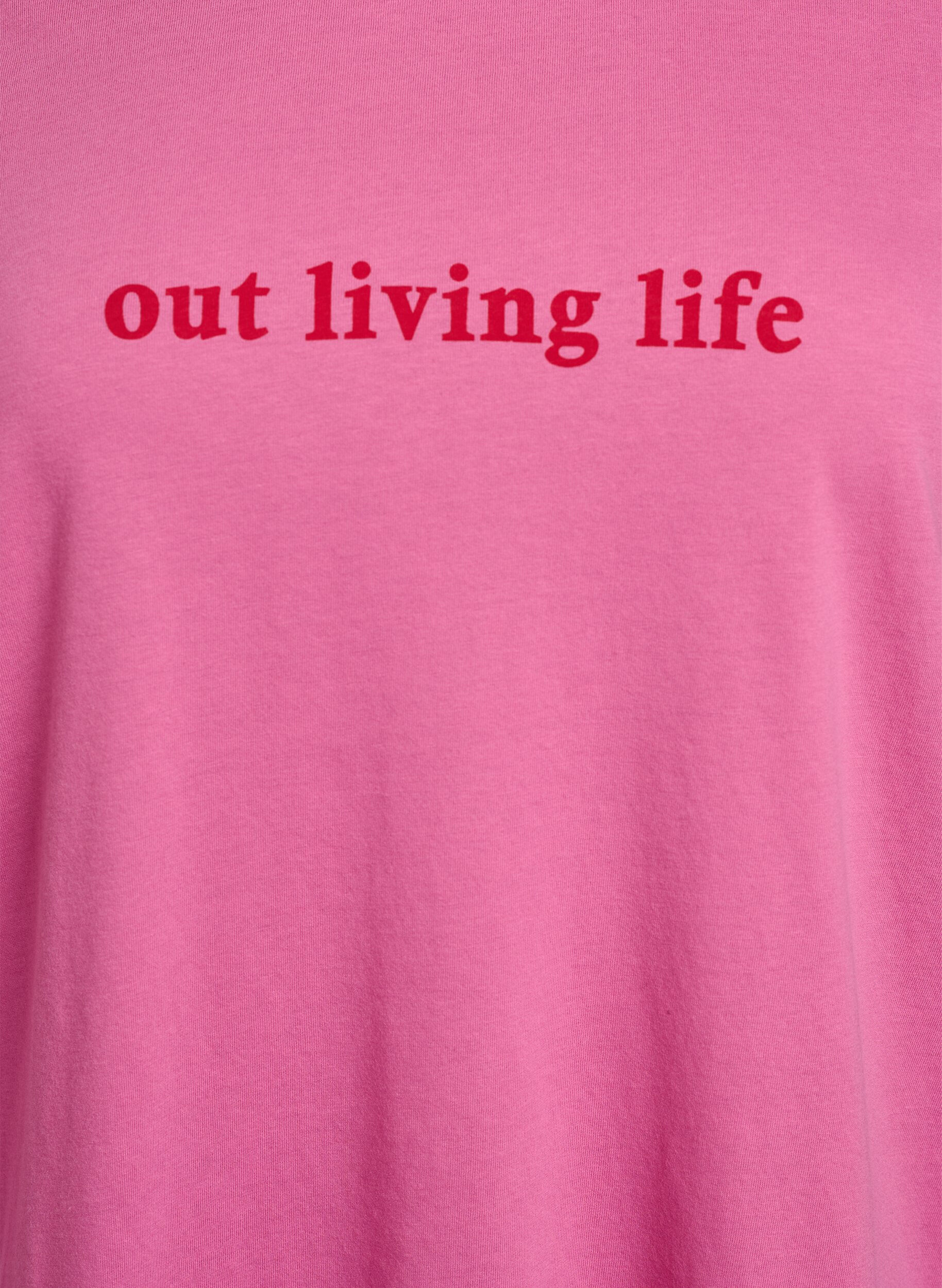 ZizziT-shirt med tryck, Rosa, Packshot image number 2