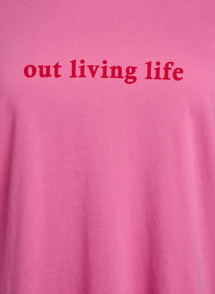 T-shirt med tryck, Rosa, Packshot image number 2