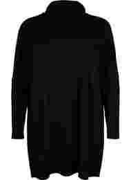 Tunika med långa ärmar och hög krage, Black
