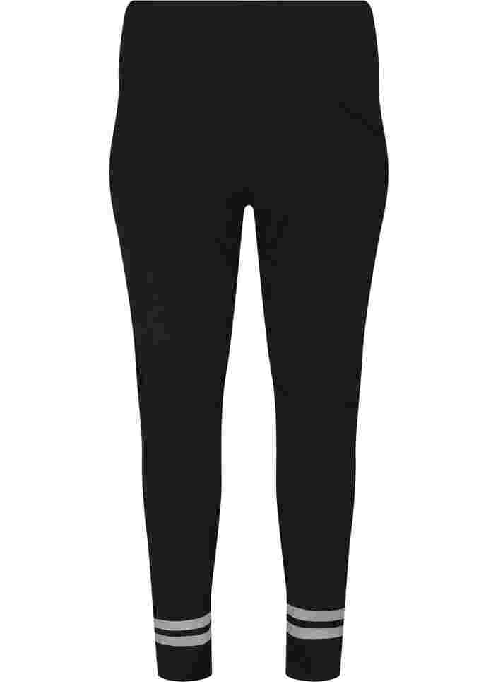 Träningstights med reflex och inre fleece, Black, Packshot image number 1