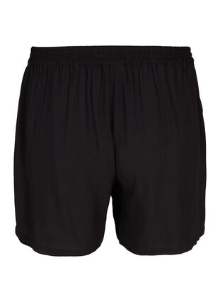 Lösa shorts i viskos, Black, Packshot image number 1