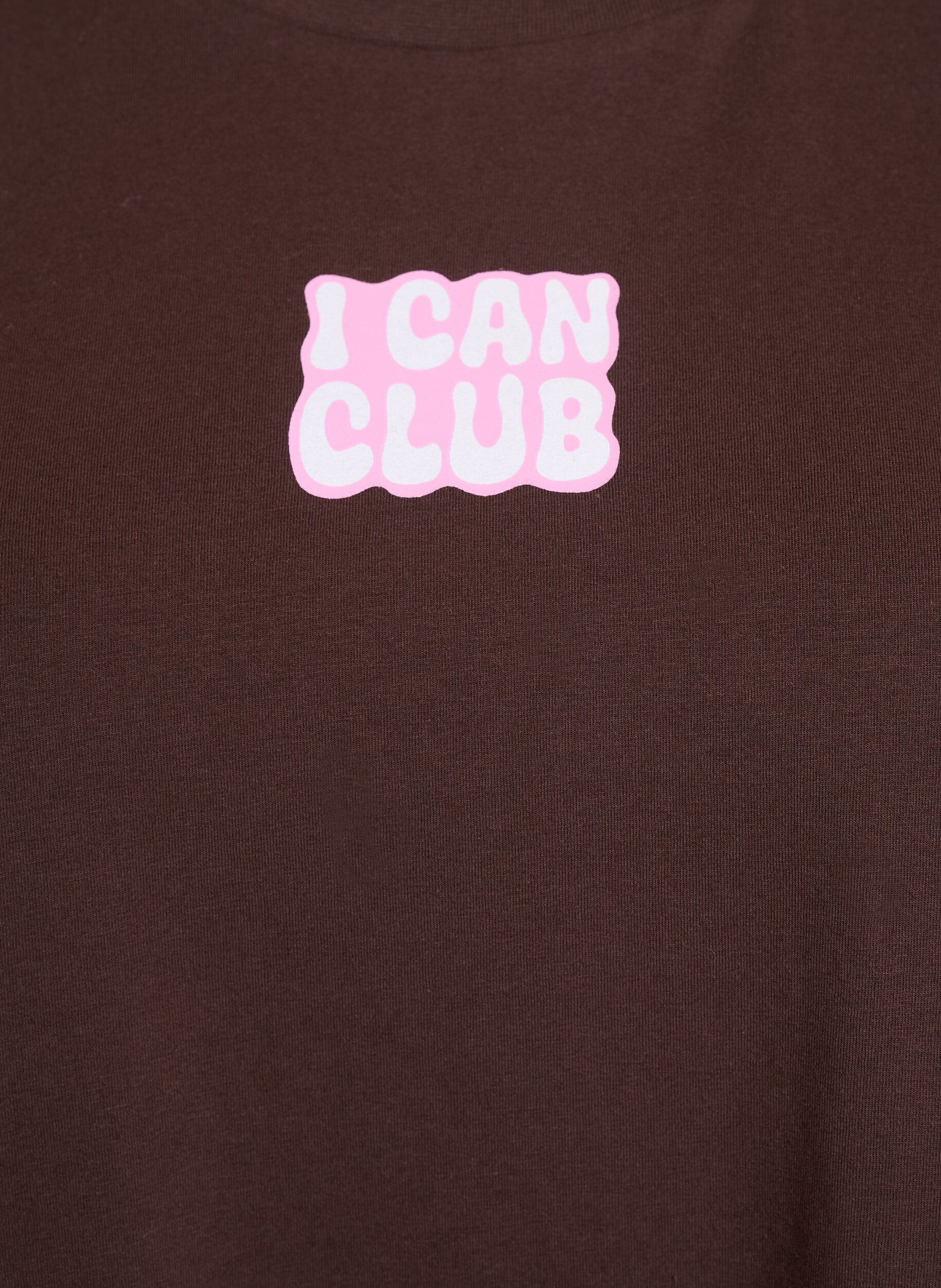 ZizziSportig t-shirt i ekologisk bomull, Brun, Packshot image number 2