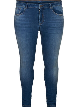Superslim Amy Jeans med hög midja, Blue denim, Packshot image number 0