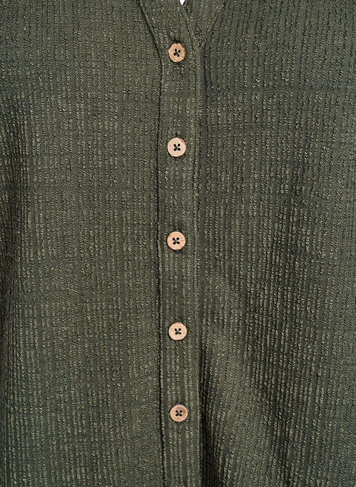 Blus med struktur och V-ringning, Thyme, Packshot image number 2