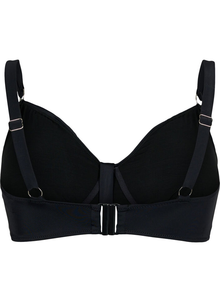 Bikini-bh med bygel och drapering, Svart, Packshot image number 1