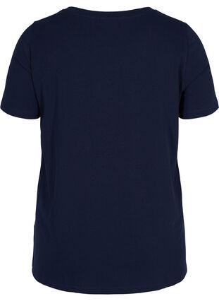 Kortärmad bomulls t-shirt med tryck, Night Sky w. silver , Packshot image number 1