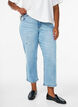 Croppade Vera-jeans med slitningar, Bl&aring;, Model image number 2