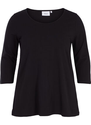 Bas t-shirt med 3/4 ärmar, Black, Packshot image number 0