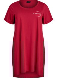 Kort&auml;rmat nattlinne i ekologisk bomull, R&ouml;d