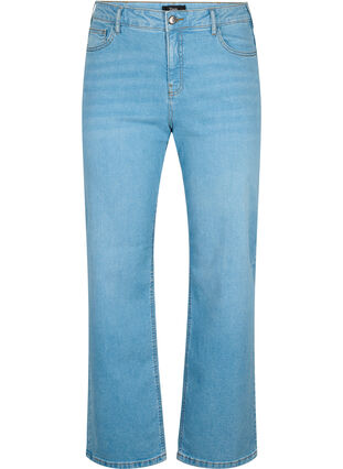 Gemma-jeans med hög midja och rak passform, Light blue, Packshot image number 0