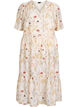 Blommig midikl&auml;nning med A-linjeform, Beige, Packshot image number 0