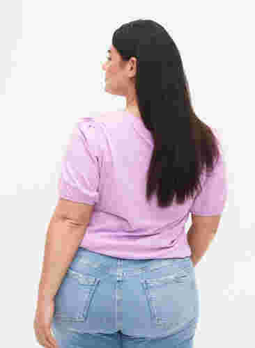 T-shirt i bomull med 2/4-ärmar, Lupine, Model image number 1
