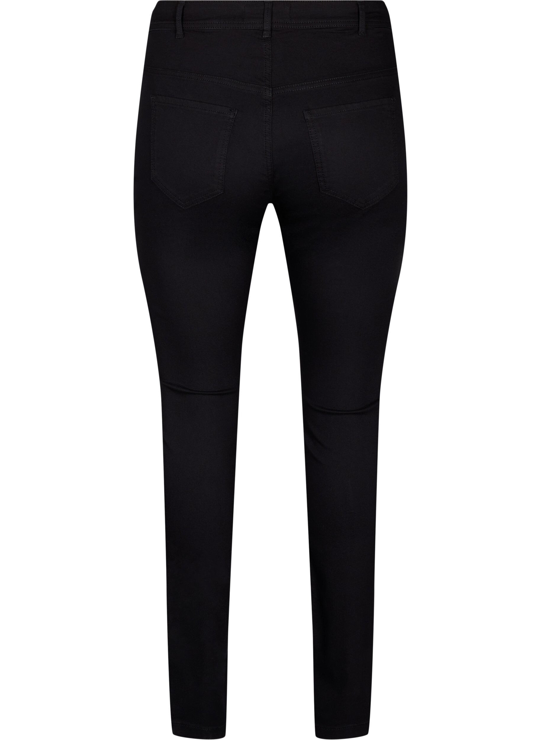 Zizzi Extra slim Amy jeans med h&ouml;g midja, Svart, Packshot image number 1
