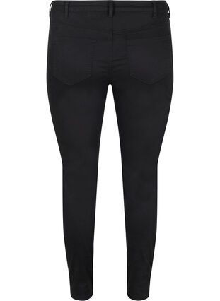 Croppade Amy jeans med knappar, Black, Packshot image number 1