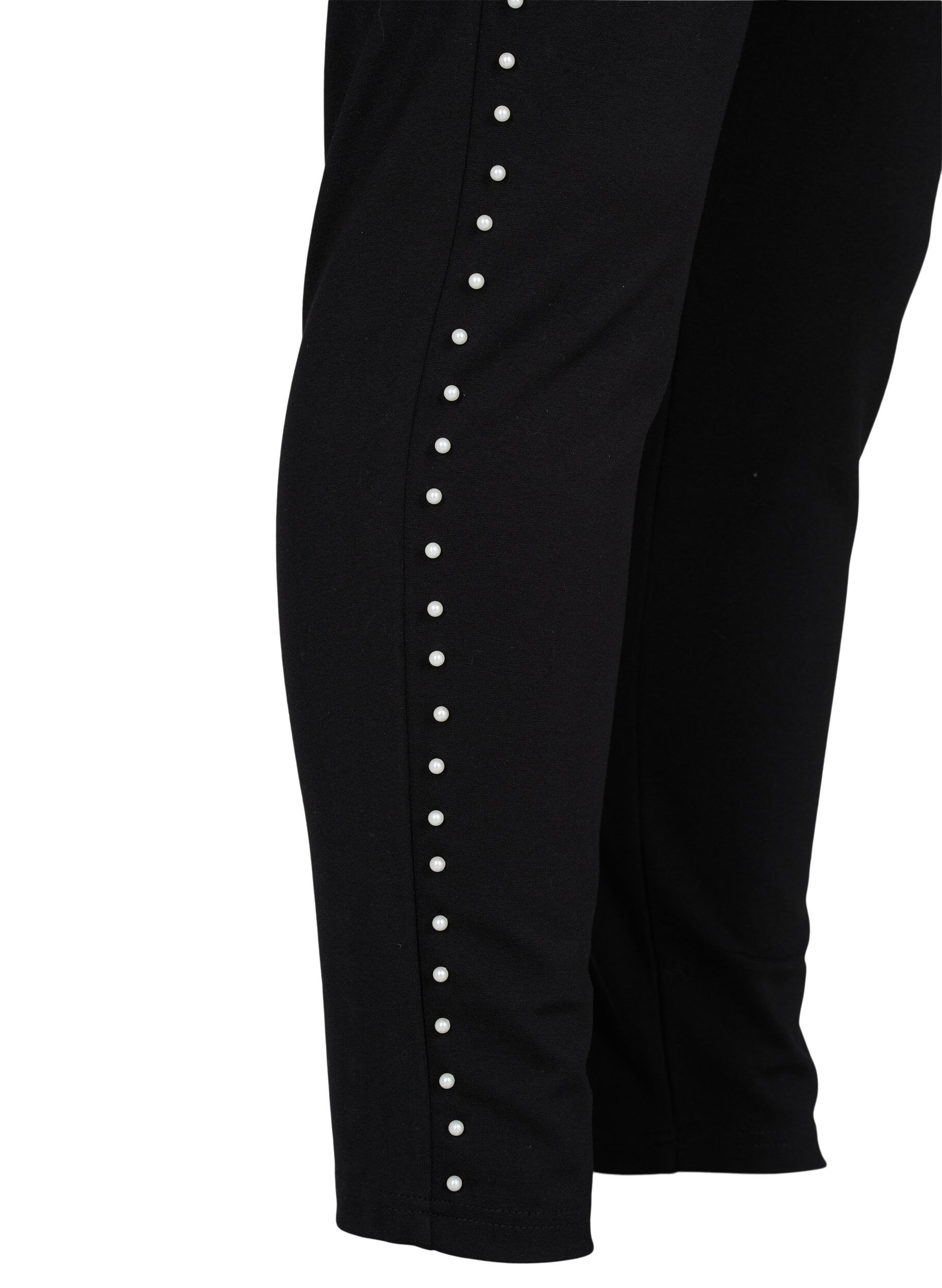 Zizzi Leggings med p&auml;rlor, Black, Packshot image number 3